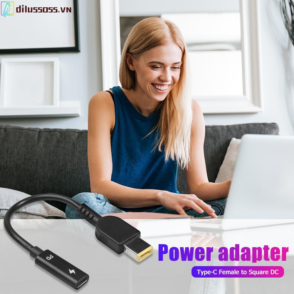Cáp sạc Dilussoss chuyển đổi từ cổng Type-C sang cổng vuông PD cho Lenovo Thinkpad