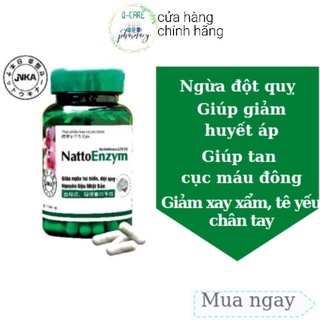 Viên uống bổ não Nattoenzym DHG hỗ trợ sức khỏe tim mạch tuần hoàn não Chai 90v