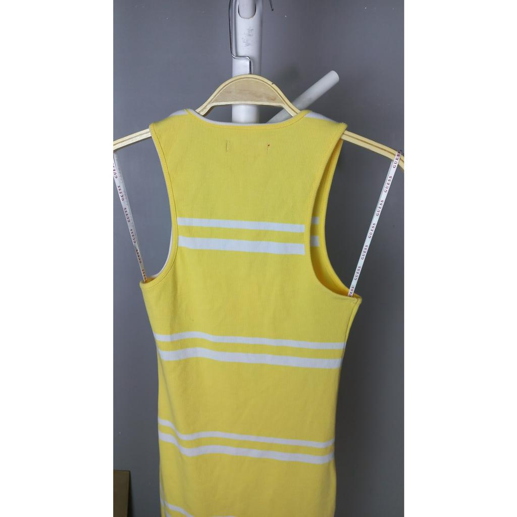 Đầm bodycon sát nách thun gân cotton midi xuất khẩu Guess