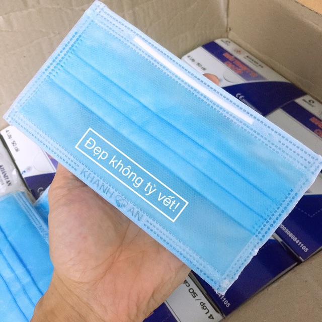 [Rẻ vô địch] Hộp 50 cái khẩu trang y tế Khánh An 4 lớp GIẤY kháng khuẩn màu XANH - XÁM | BigBuy360 - bigbuy360.vn