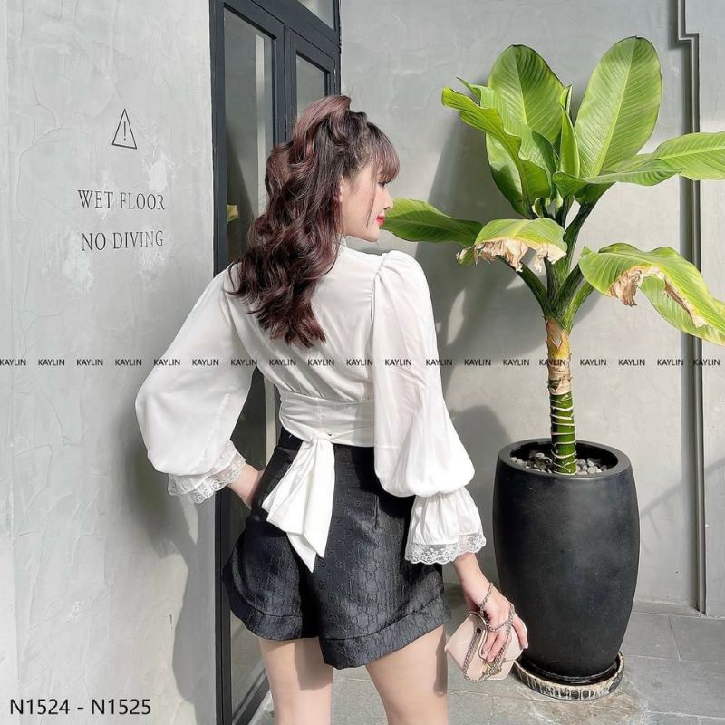 Áo chéo buộc eo phối xinh MUC