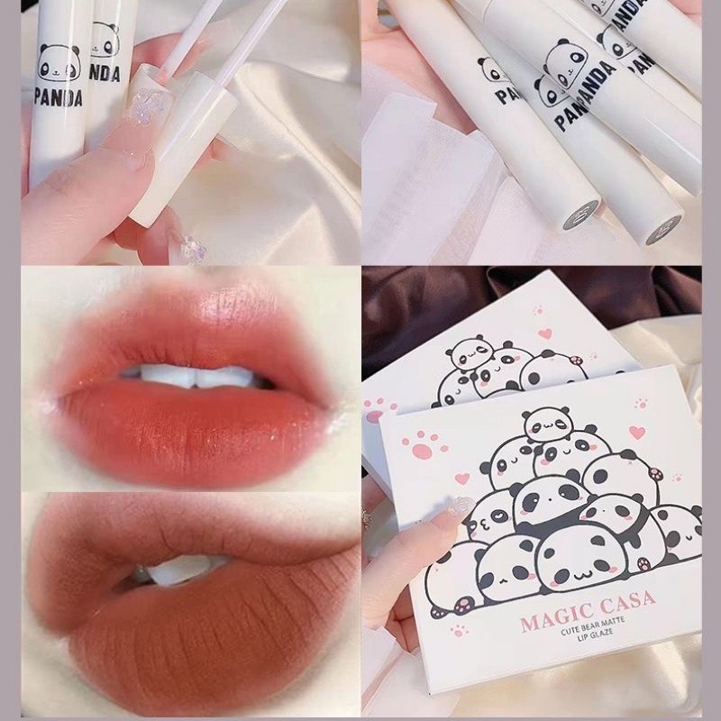 Set 6 Son Kem Lì Magic Casa Gấu Trúc Tone Màu Siêu Xinh