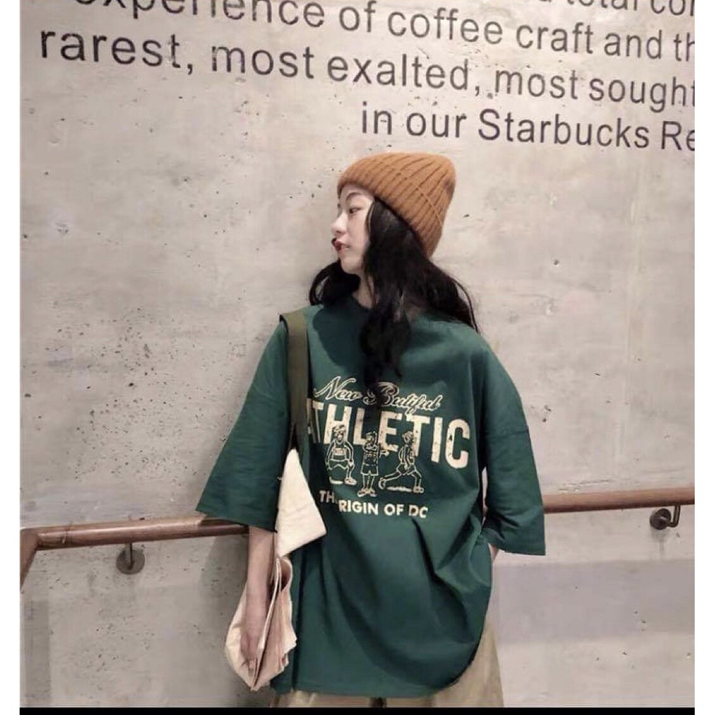 [QUÀ TẶNG LÀ 1C KHAU TRANG NHÉ] Áo phông tay lỡ form rộng nữ nam họa tiết athletic chất thu | BigBuy360 - bigbuy360.vn