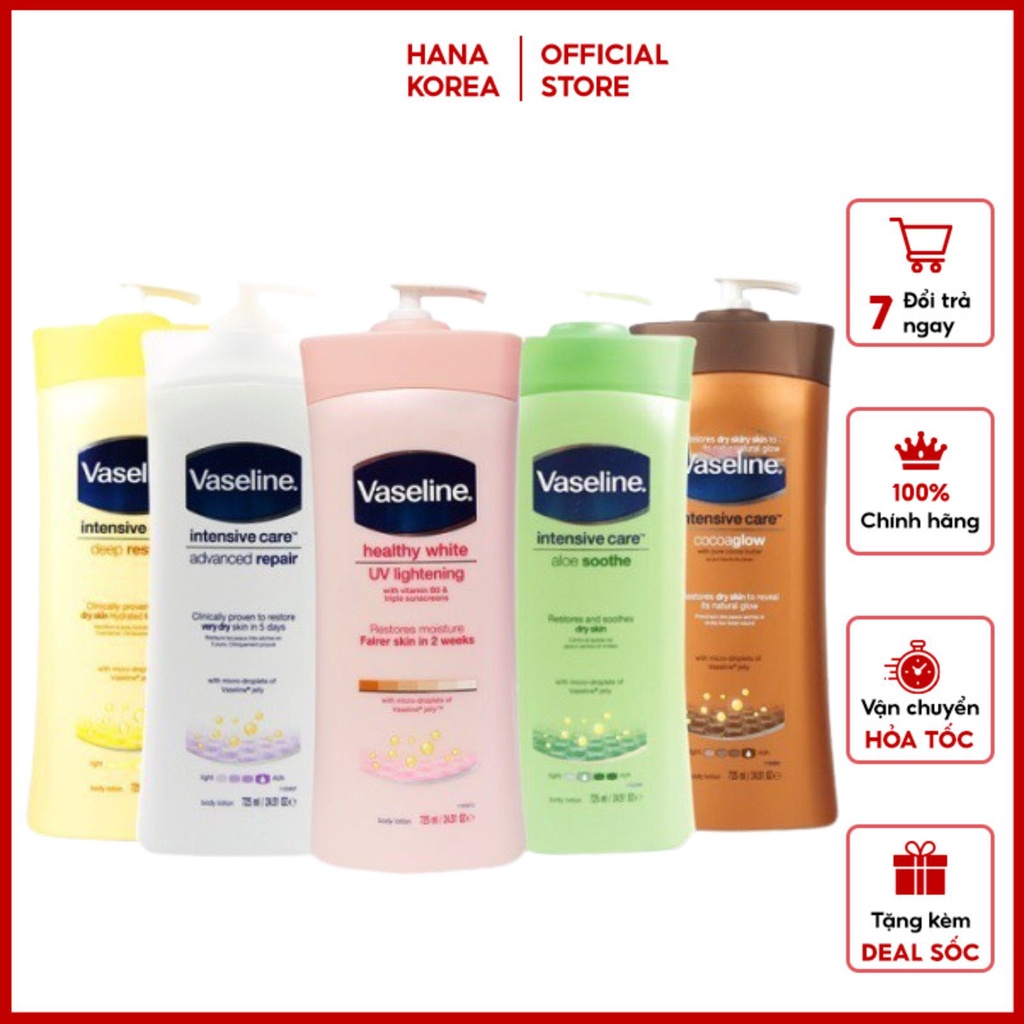 SỮA DƯỠNG THỂ Dưỡng ẩm da Vaseline Lotion 725ml