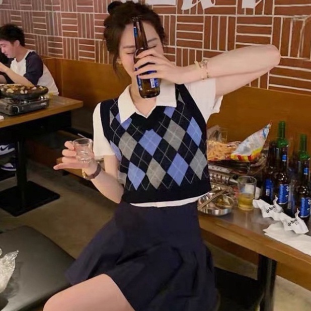 Áo Len Gile Nữ GUMAX Quảng Châu, Áo Gile Len Nữ Cổ Tròn Ulzzang Hàn Quốc Trẻ Trung Cá Tính | BigBuy360 - bigbuy360.vn