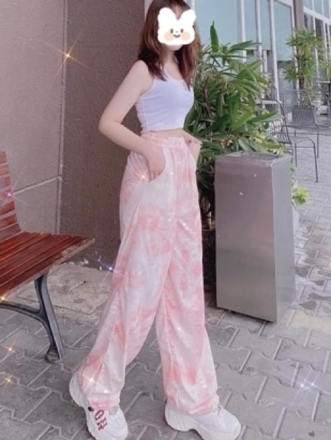 Quần Long Pants 3D Loang Cloud Ảnh Thật(Suông_Dây Rút Tự Điều Chỉnh)