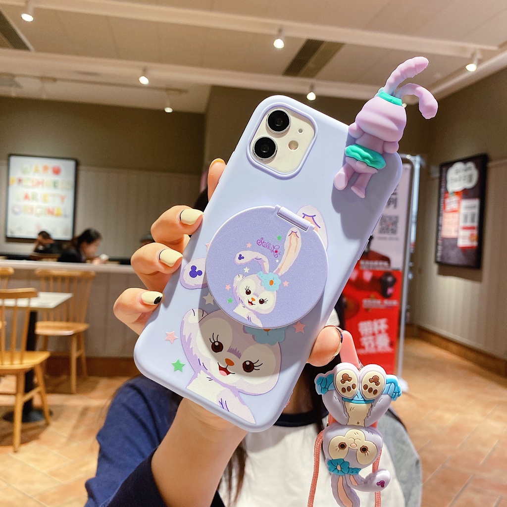 Iphone 6G 6plus 7G 8G 7 8plus X Xs XR X max 11 11pro max 12 12mini 12 pro max Stella Lou Disney phone case/cover with Mirror Bracket Stand