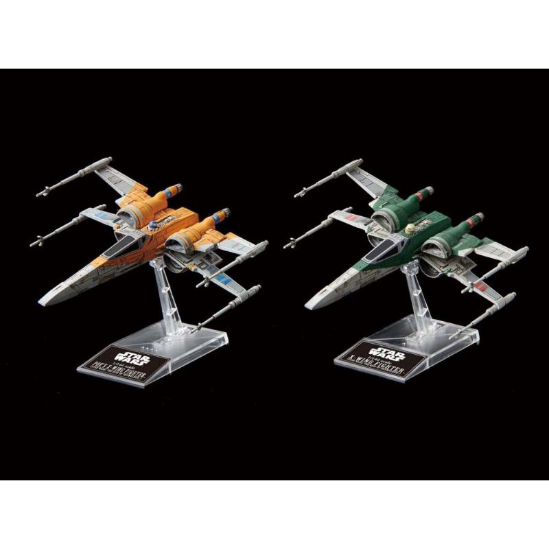 MÔ HÌNH LẮP RÁP 1/144 poe's x-wing fighter &amp; x-wing fighter