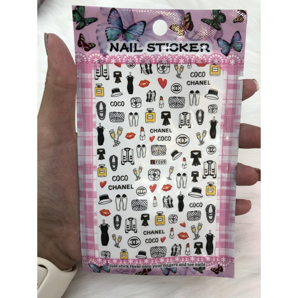 [ Lẻ ] Sticker dán móng tay Coco Chanel F069