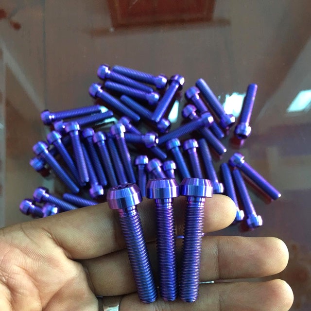 Ốc titan GR5 đầu trụ 8li20, 8li25, 8li40, 8li70 cho Wave, Sirus, Winner, Winner X, Exciter 150, Exciter 155,....