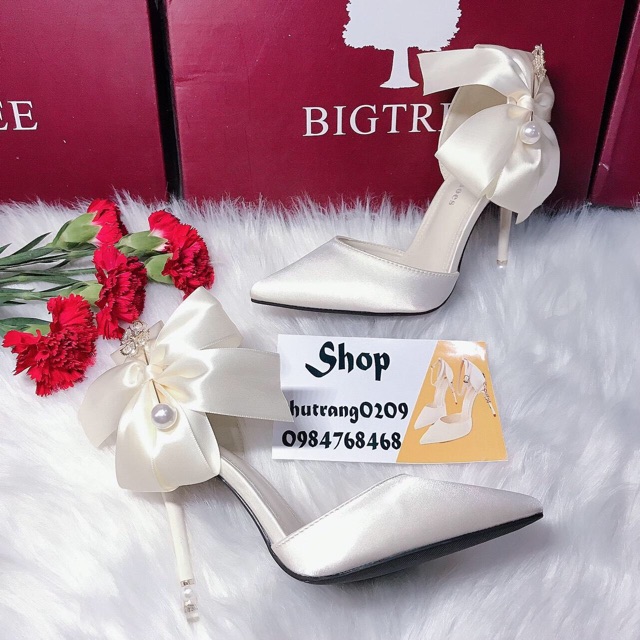 1828-5 GIÀY CAO GÓT AIKO GIÀY CƯỚI HÀNG CHÍNH HÃNG CAO 9CM - GIÀY CAO GÓT TRÊN 7P