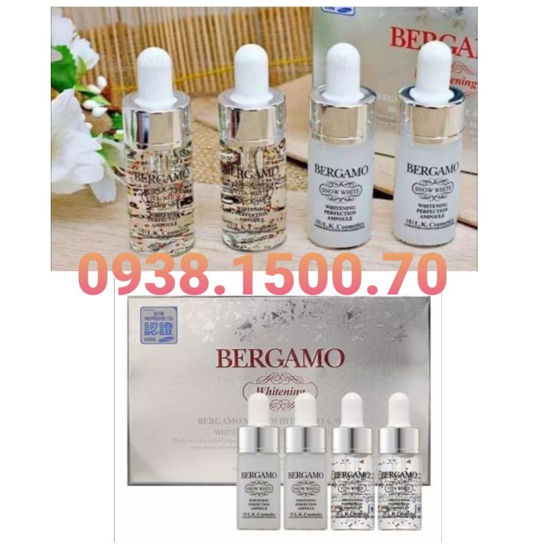 SET 4 CHAI SERUM DƯỠNG TRẮNG DA TỪ NHÂN SÂM TRẮNG Bergamo Whitening Ampoule