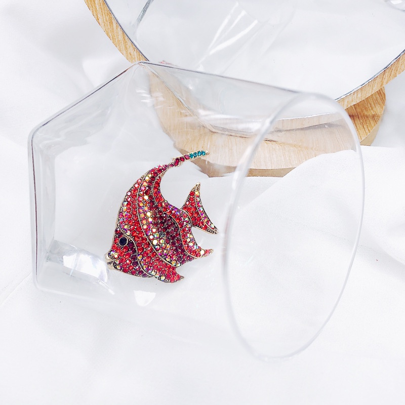 Ghim Cài Áo Hình Cá Đại Dương Đính Đá Thời Trang Âu Mỹ