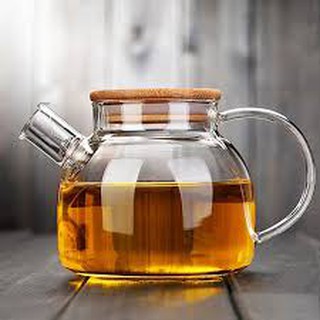Bình pha trà thuỷ tinh nắp gỗ 1000ml