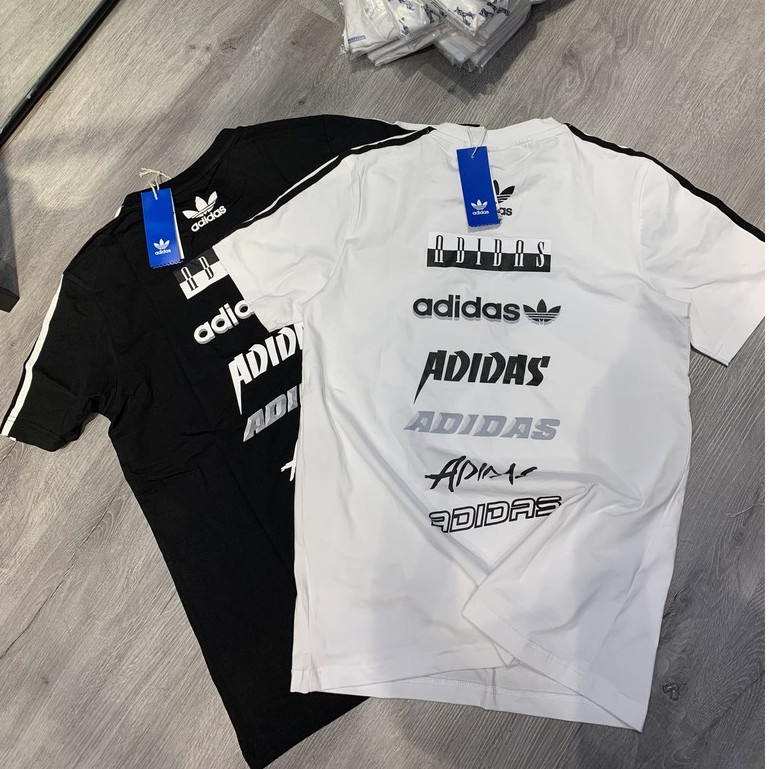 [  XUẤT DƯ XỊN   ] Áo Phông / Áo Thun Đôi ADIDAS STICKET COUPLE T-SHIRT - Black &amp; White | FULL TEM TAG CODE | ẢNH THẬT