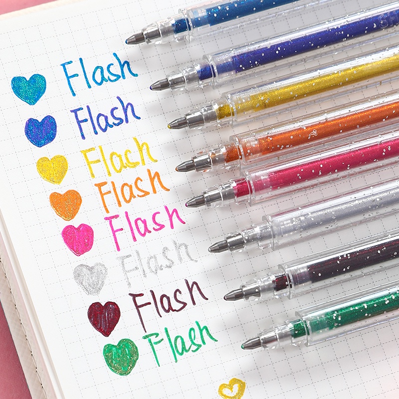 Bút Gel kim tuyến nhiều màu sắc bắt sáng trang trí sổ tay