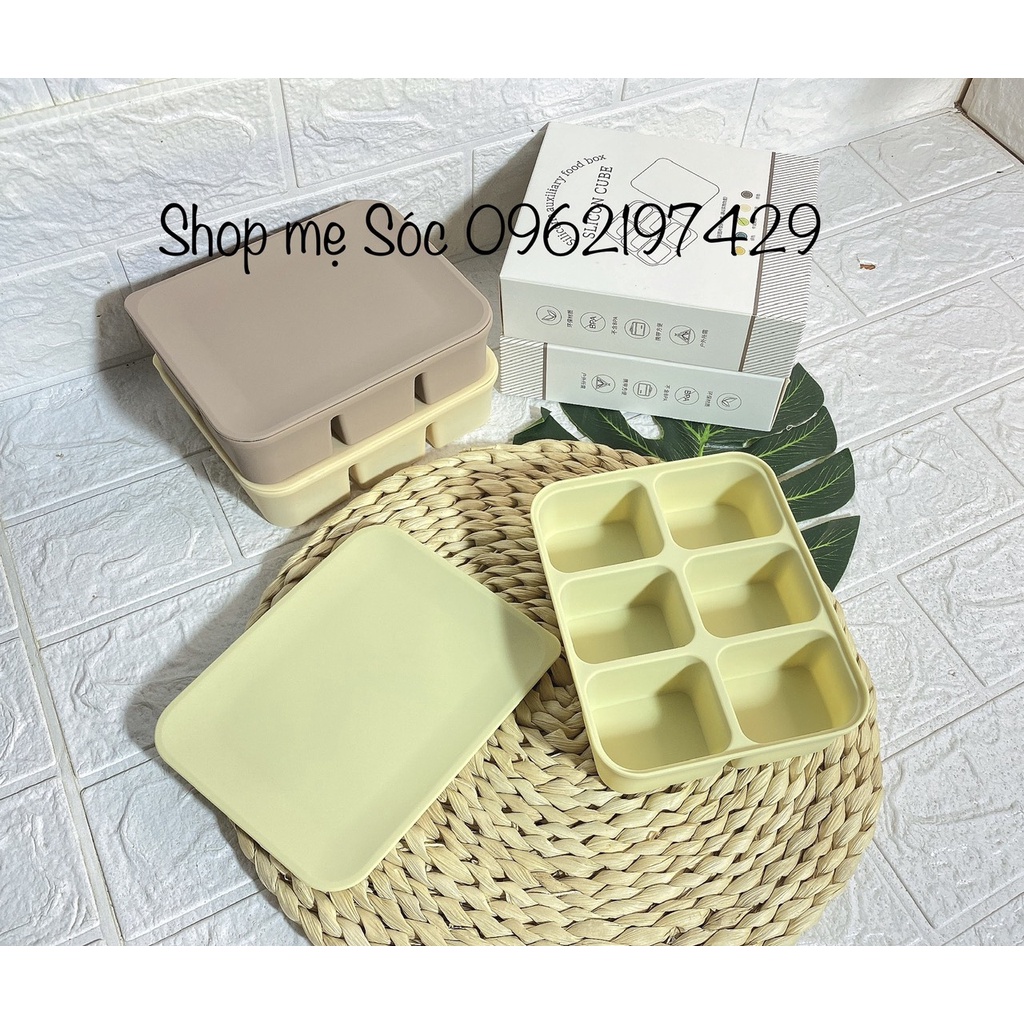 KHAY TRỮ ĐÔNG ĐỒ ĂN DẶM KÈM NẮP ĐẬY SILICONE 6 NGĂN VÀ 12 NGĂN