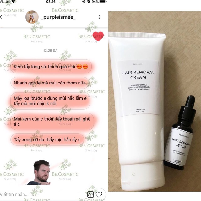 [Mã SKAMLTSM9 giảm 10% đơn 99K] Set tẩy lông BE (kem + serum ) | BigBuy360 - bigbuy360.vn