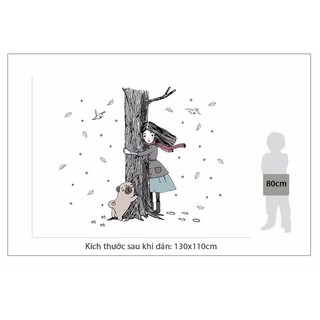 Decal dán tường cô bé mùa đông