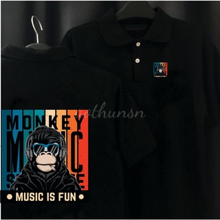 Áo thun cổ trụ cổ bâu polo monkey music