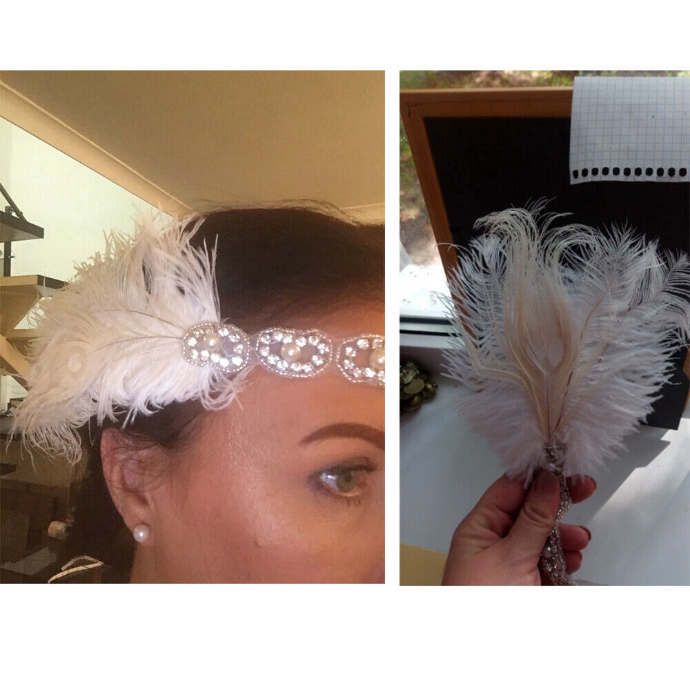 Băng đô đính hoa và lông vũ phong cách cổ điển