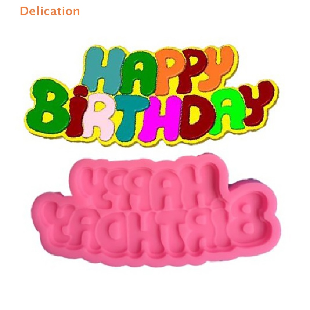 Khuôn Silicone Tạo Hình Chữ Happy birthday Trang Trí Bánh Kem DIY