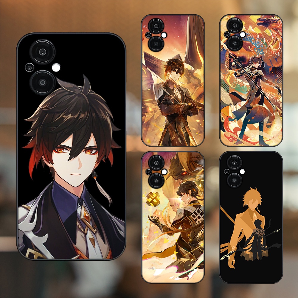 Ốp lưng Oppo Reno 8Z 5G viền đen in hình Zhongli Genshin Impact