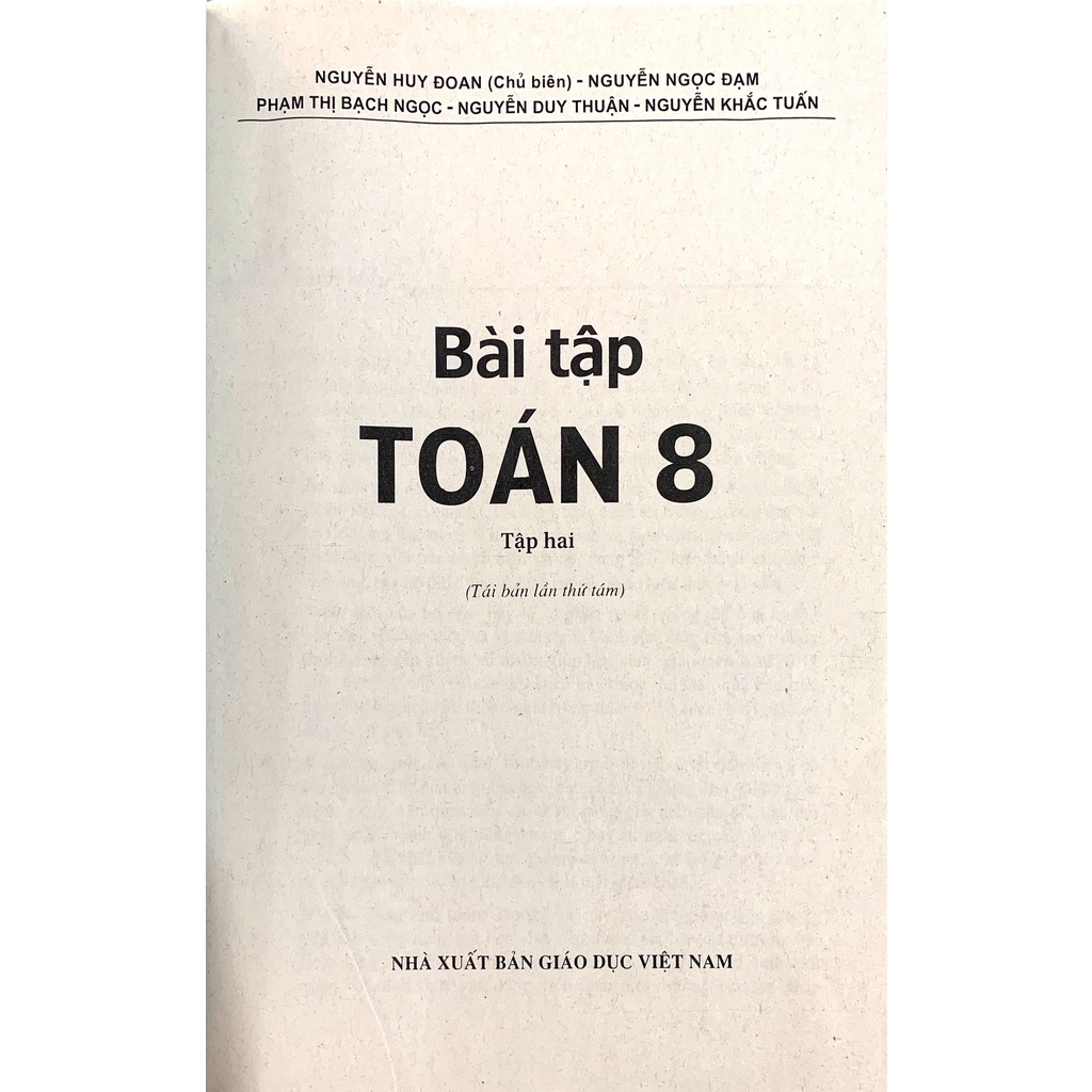 Sách - Bài tập toán 8 tập hai - Biên soạn mới