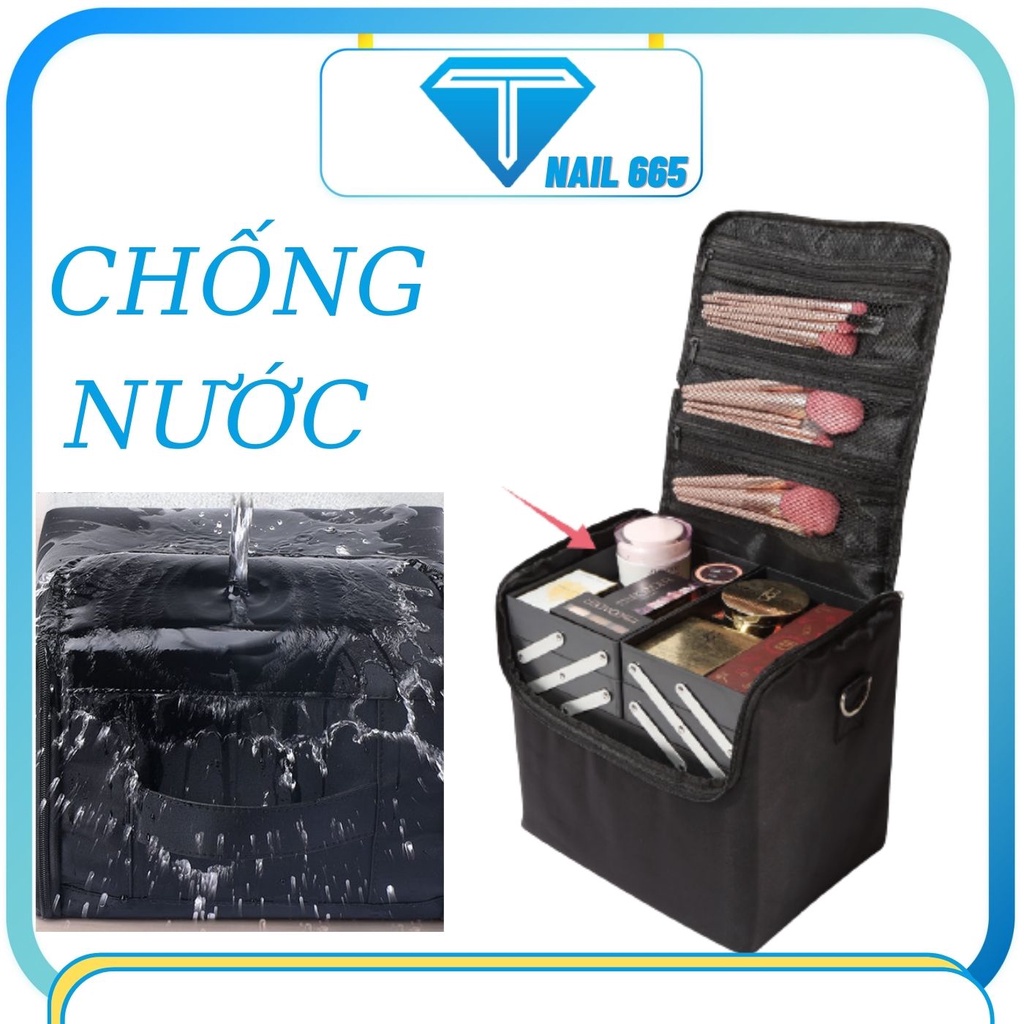 Cốp Đựng dụng cụ phun xăm mỹ phẩm , Cốp vải đựng đồ nail mi cá nhân