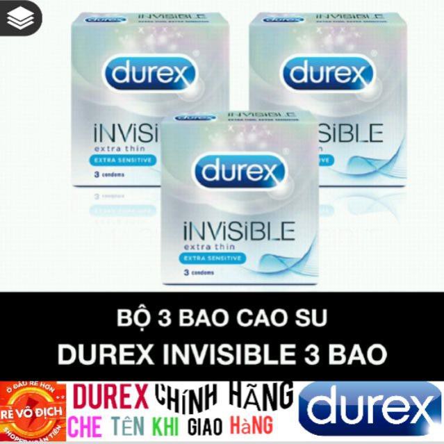 [ SIÊU RẺ ] Bộ 3 bao cao su Durex Invisible 3 bao [ SHOP Đồ Dùng Đa Năng 25 ]