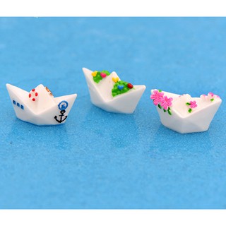 Combo 03 mô hình thuyền giấy trang trí bonsai, tiểu cảnh