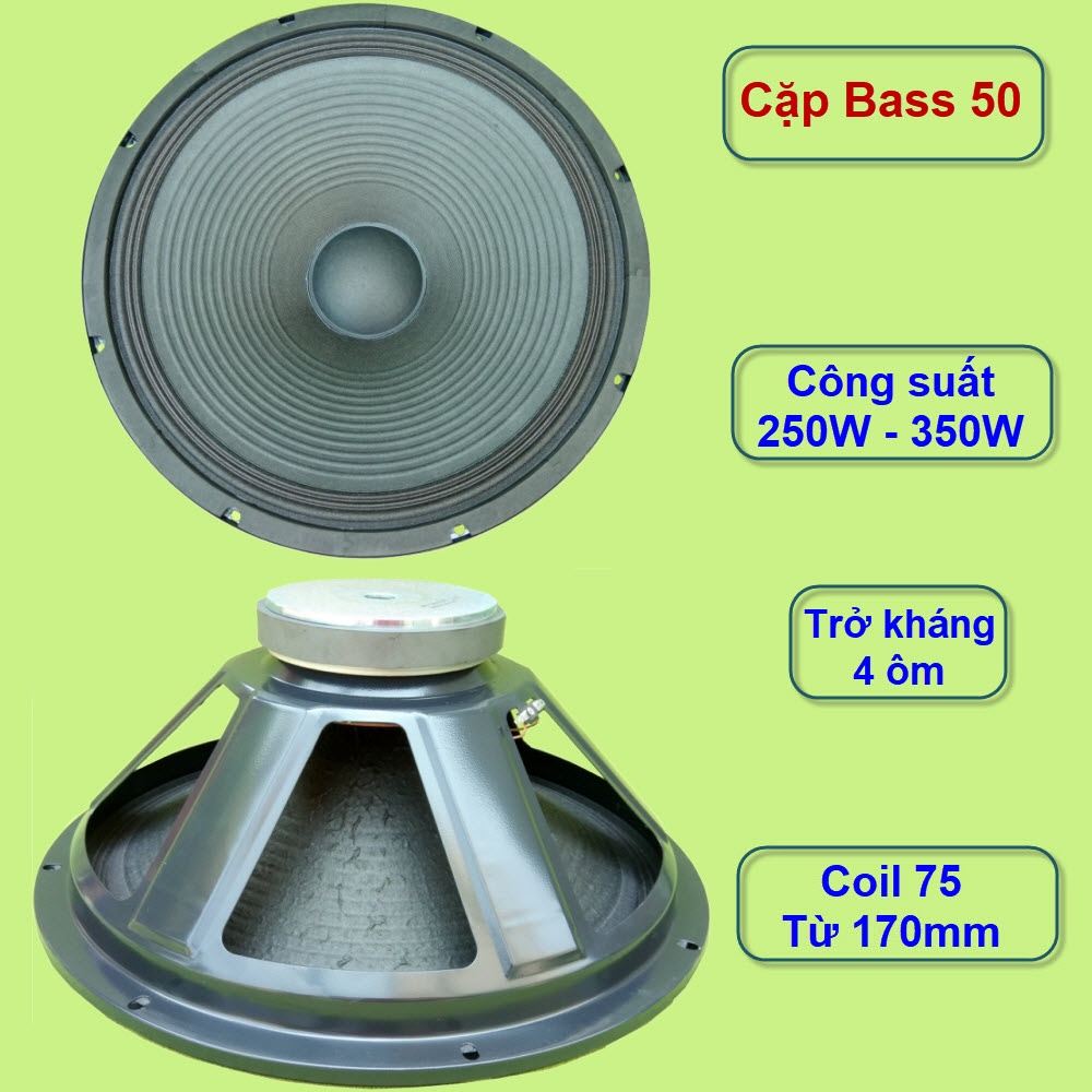 Loa bass 50 loa bass 5 tấc chuyên cho loa kéo 250W - 350W 4ohm (1 cặp)
