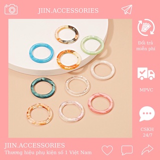 Nhẫn nhựa Acrylic nhiều màu sắc giao màu ngẫu nhiên