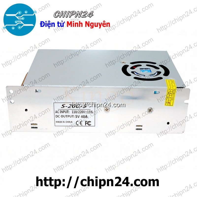 [1 CỤC] (NGUON) Nguồn tổ ong 5V 40A (có quạt)