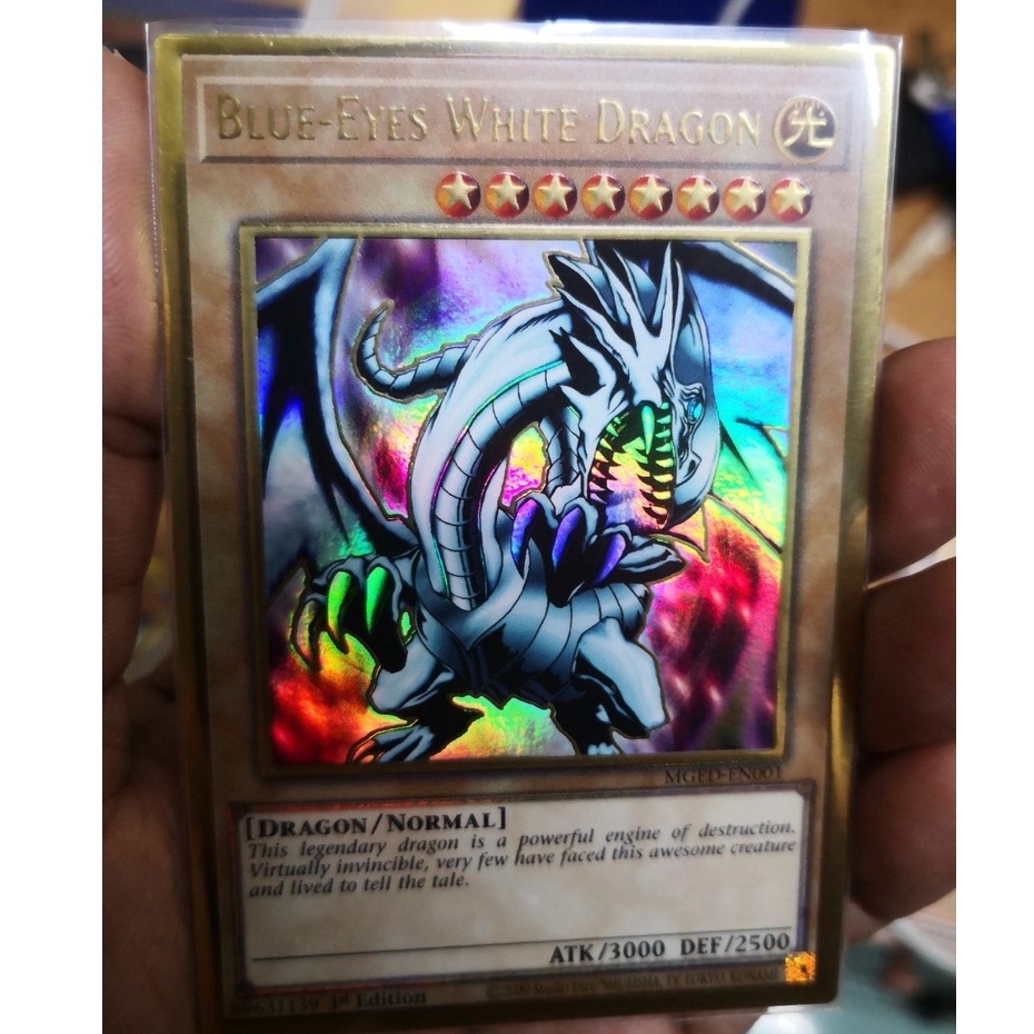 Lá bài BLUE EYES WHITE DRAGON / MGED - MAGO-EN001/ PREMIUM GOLD 1ST