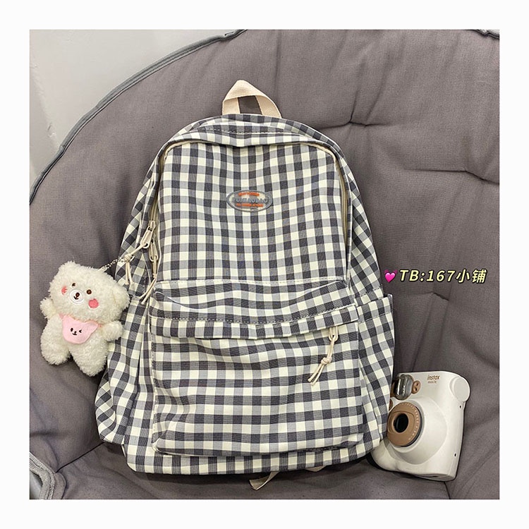 Balo caro nữ trắng đen đi học ulzzang thời trang cao cấp đựng laptop 14inch B311