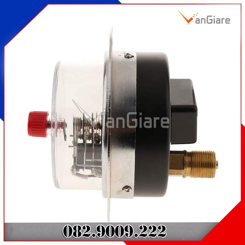 Đồng hồ đo áp suất 3 kim tiếp điểm điện chân ngang, mặt 100