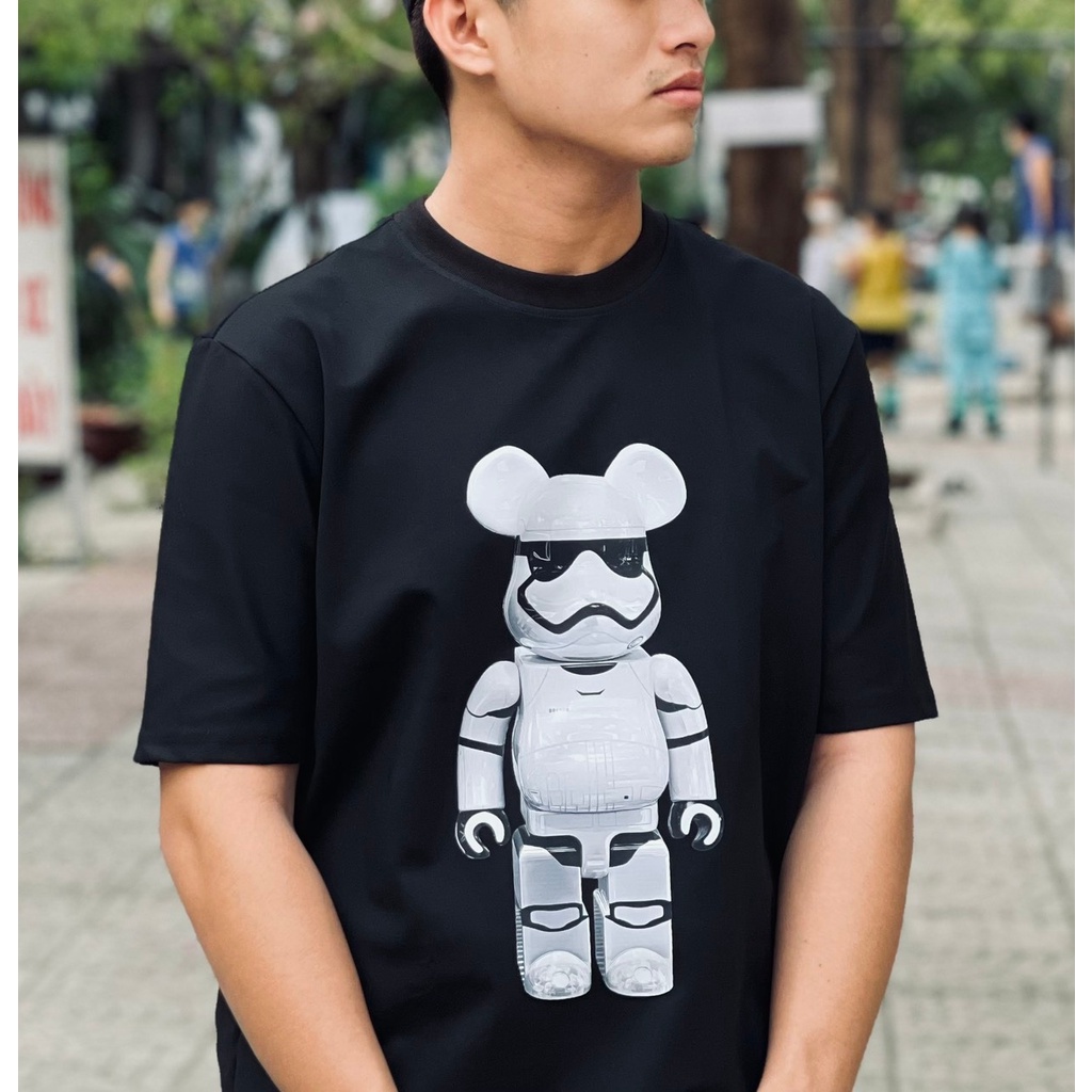 HOT Áo thun nam nữ tay lỡ cổ tròn UNISEX - form rộng in hình robot chuột, 100% chất COTTON xịn mềm mịn thoáng mát_K054