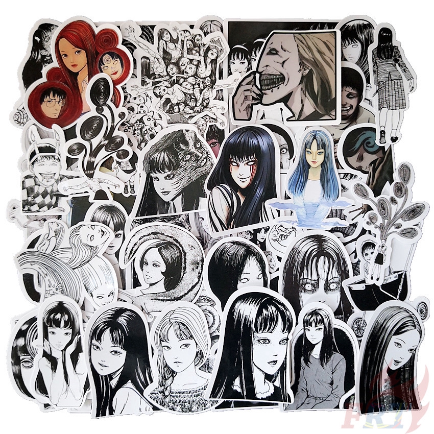 50Pcs/Set ❉ Junji Ito Classical Horror Comics Series 03 Stickers ❉ Manga Tomie Uzumaki Souichi Tsujii DIY Fashion Mixed Luggage Laptop Skateboard Doodle Decals Stickers