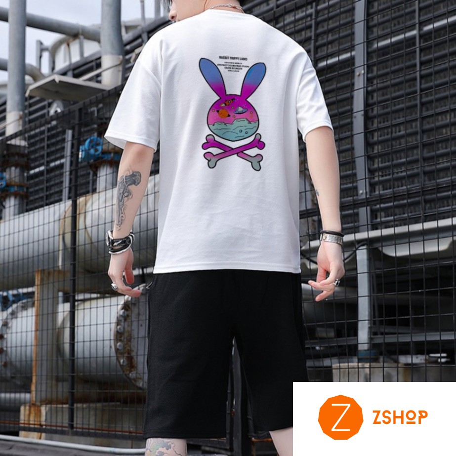 [ Zshop ] Áo Thun Tay Lỡ Unisex In Thỏ Trippy Land siu cute nổi bật giữa đám đông