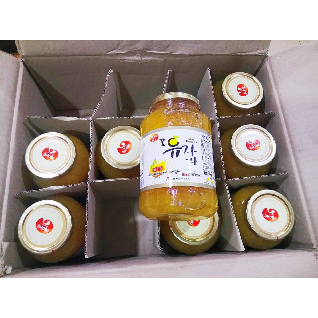 [Mã 77FMCGSALE1 giảm 10% đơn 250K] Mật ong chanh đào Hàn Quốc Nắp Vàng 1kg DATE THÁNG 06 / 2022 | BigBuy360 - bigbuy360.vn