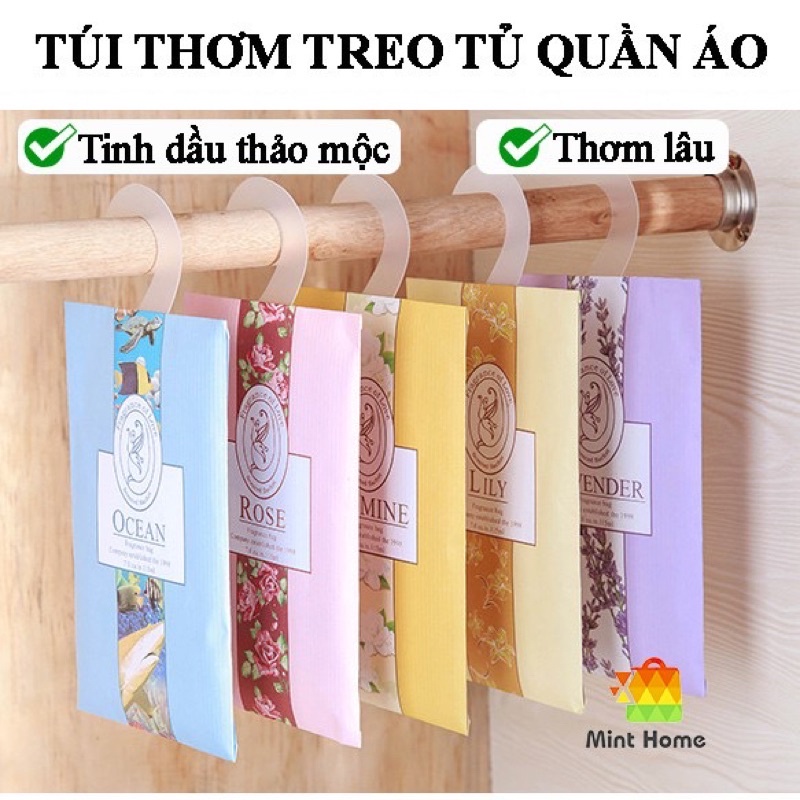 Túi Thơm Nhiều Mùi Để Tủ Quần Áo, Giày Dép, Nhà Tắm Kèm Móc Treo