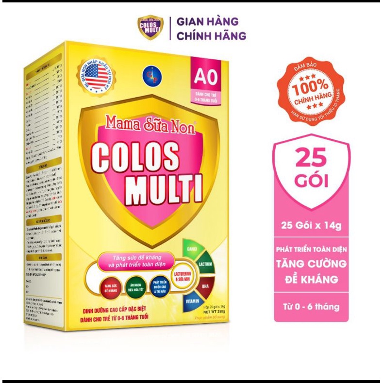 Sữa bột colos multi Ao 25 gói 14g