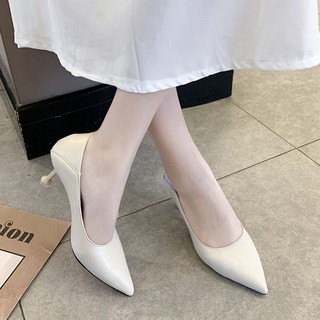 Giày Cao Gót b29 Mũi Nhọn/ Gót Nhọn 6cm/ Da Mềm / Không Dây / Thời Trang 2019