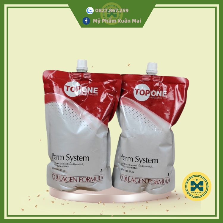 [TẶNG KERATIN]Cặp Uốn ép tóc Topone collagen 1200ml cho salon