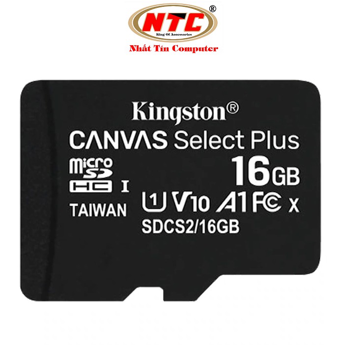 Thẻ nhớ microSDHC Kingston Canvas Select Plus 16GB U1 V10 A1 100MB/s (Đen) - Không Adapter