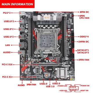 Bo mạch chủ X79 LAA 2011 cho Cpu Intel i7 Xeon E5 V1&V2 thẻ ram DDR3 64G/128G ECC/NON-ECCM.2 NVME SATA3.0 X79M PLUS