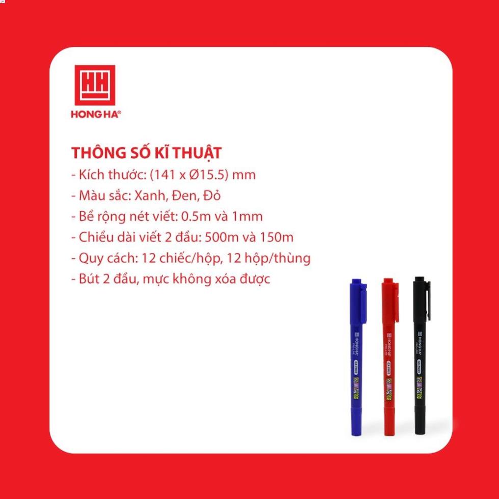 Bút lông dầu không xóa được GX-PM02, 2 đầu bút - Hồng Hà 6669
