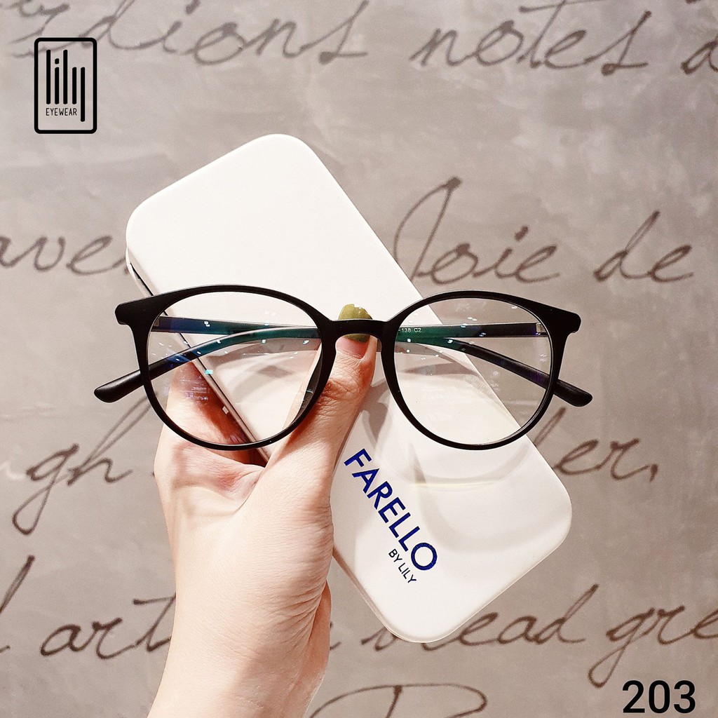 Gọng kính tròn chất liệu nhựa dẻo phụ kiện thời trang nữ Lilyeyewear 203 nhiều màu | BigBuy360 - bigbuy360.vn