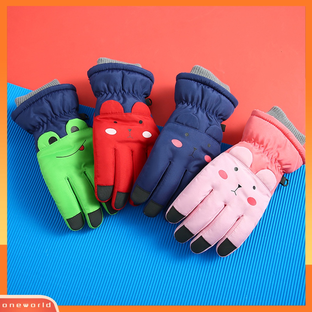 |Bộ Đồ Bơi Một Mảnh Dành Cho Nữ| 1 Đôi Găng Tay Trượt Tuyết Giữ Ấm Chống Trượt Chống Thấm Nước Có Thể Chạm Màn Hình Cảm Ứng Hoạt Hình Dành